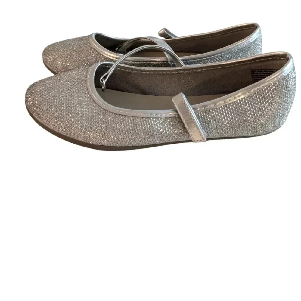 SmartFit Girls' Shimmer Chelsea Flat Size 12.5 Little Girls Color Silver